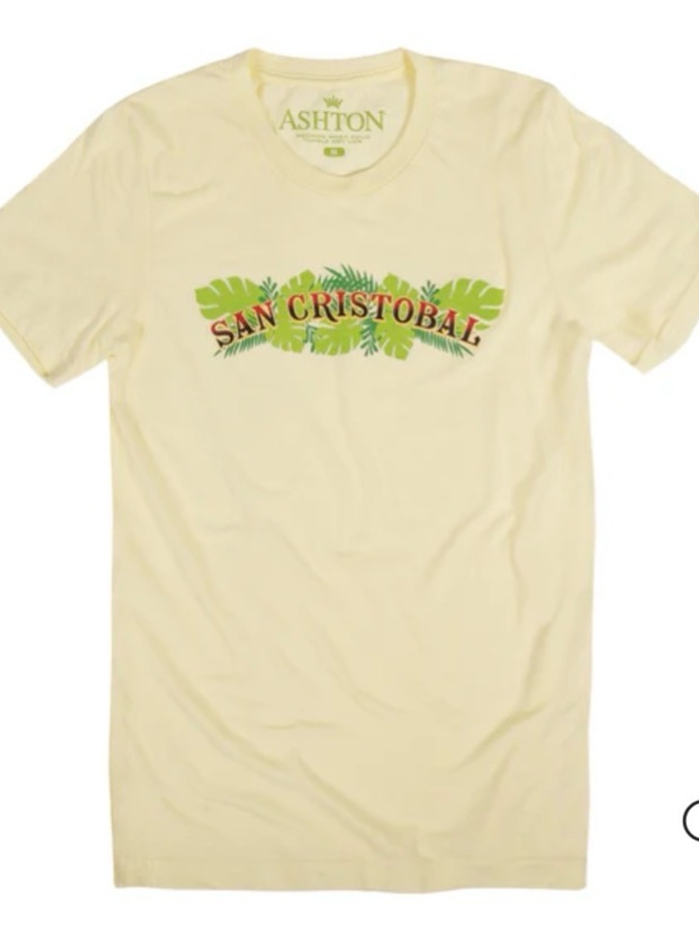 Ashton Cigar San Cristobal Ohana T Shirt Light Yellow Men's L Large Brand New